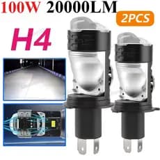 2PC 20000LM 100W H4 Dualvision Projetor H4 Lente LED Lâmpadas Do Farol Carro CANBUS Turbo Auto Lâmpada H4 Alta Baixa Luz