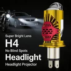 2 Pçs Inserção Direta H4 Lente Dupla Acessórios De Modificação Do Carro Da Motocicleta Com Faróis LED Distantes E Próxim