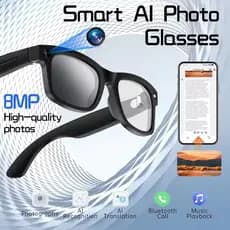 Óculos Inteligentes Aimib S2 Max 500W Pixels Câmera HD AI Tradução Gravação De Vídeo Voz Bluetooth Chamada Música De Sol