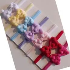Laço na Faixa Pom Pom, kit com 7 laços na faixa para Bebês( RN- 2 anos)