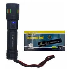 Lanterna Led  B-max 8543 Super Forte Branco Preto