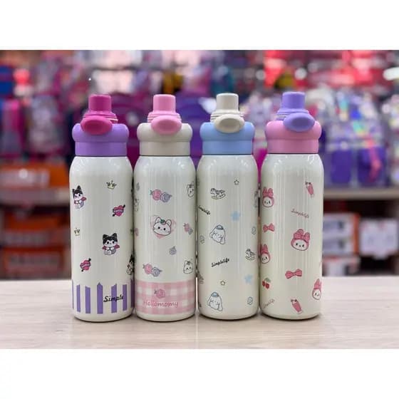 Garrafa Térmica  com Bico Duplo, 600ml Aço Inoxidável BM-P1972