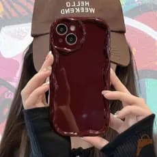 Capa Case Capinha Cor Vermelho escuro iPhone Detalhes Com Proteção Iphone 11 13 14 13 15 Pro Max 14 Pro Max Plus