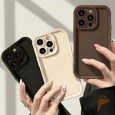 Capa Case Capinha Silicone iPhone Preta Creme e Marrom Com Proteção Iphone 11 13 14 13 Pro Max 14 Pro Max