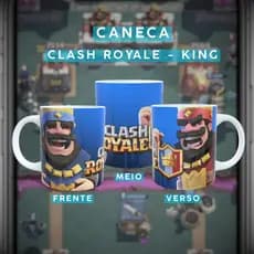 Caneca Clash Royale Rei Porcelana | King | Presente |