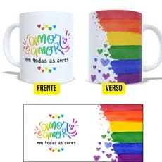 Caneca Amor é Amor em Todas as Cores LGBT LGBTQIA+ Presente 325ml  🏷️ TÍTULO 2