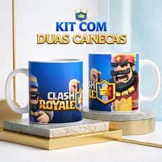Kit 2 Canecas Clash Royale Kit Caneca Porcelana Rei Vermelho Rei Azul
