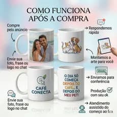 Caneca Premium Porcelana ENVIE SUA ARTE Caneca Personalizada