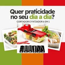 Mandolina Fatiador 6 em 1 Multiuso – Lâminas Inox, Ajustável, Prático e Seguro na Cozinha!