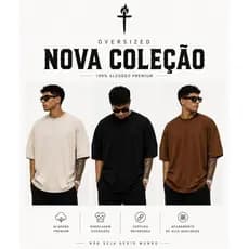 Camiseta Oversized Masculina Streetwear Algodão Fio 30.1 Penteado Unissex