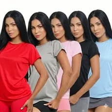 Kit 5 Camiseta Feminina Dry Fit Academia Treino Corrida Esportes