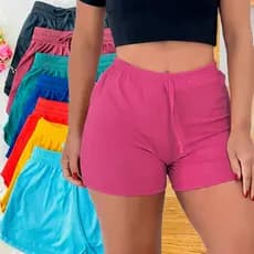 Shorts Canelado Bermuda Feminina Casual Cores Academia