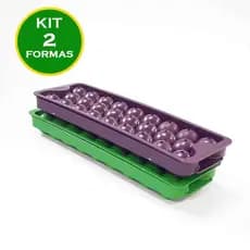 2 Formas de Gelo Redondo com tampa , higiene total  - Forma Gelo - Gelinho tipo Bola,  - Forminha - - KIT 2