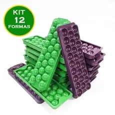 12 Formas de Gelo Redondo com tampa , higiene total - Forma de Gelo - Forma Gelo - Gelinho tipo Bola, formas - KIT 12