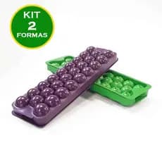 2 Formas de Gelo Redondo com tampa , higiene total - Forma de Gelo - Gelinho tipo Bola, forma - Forminha -  - KIT 2