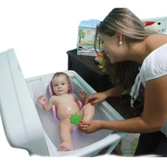Cadeirinha para Banho do bebê  - Cadeirinha Anatômica Bebê, Descanso, Banho, Alimentação - Acomoda Baby