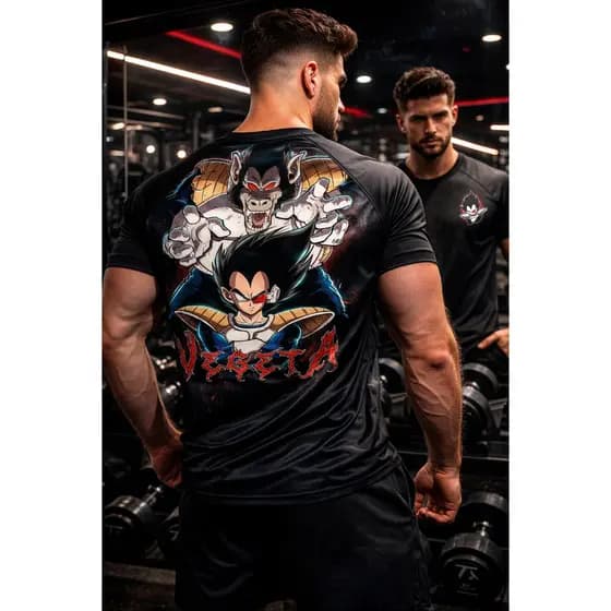 Camisa Dragon Ball Vegeta Gohan Goku Black Dry Fit de Alta Qualidade