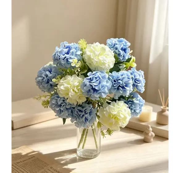 Buquê De Bola De Flor De Crisântemo De Hortênsia Artificial Para Decoração De Casamento RM-2613