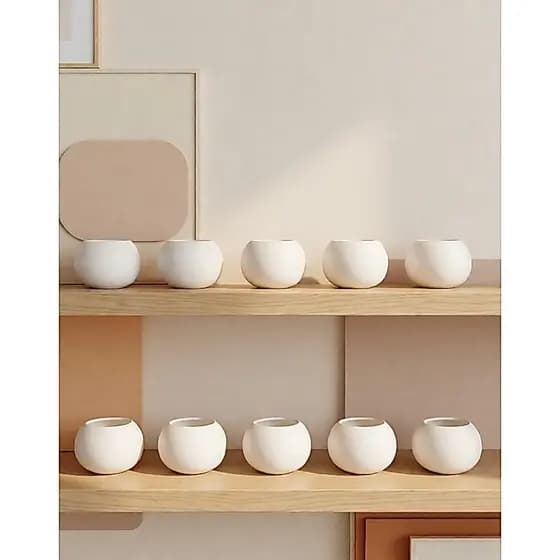 kit com 10 vasos de gesso p /Redondo para lembrancinha de centro de mesa