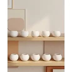 kit com 10 vasos de gesso p /Redondo para lembrancinha de centro de mesa