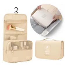 Nécessaire Bolsa Organizadora De Viagem Maquiagem Higiene Pessoal Com Divisória e Gancho Gancho Cabide Presente Prático