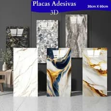 Kit 10 Placas Adesivas 3D Mármore De Parede Relevo Waterproof 30cm X 60cm Decoração Para Casa