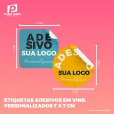 100 Etiquetas Adesivo em Vinil Sua Marca ou Ideia Loja Empresa Personalizado Quadrado ou Redondo