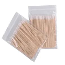Kit 100 Palitos c/ Algodao Limpeza Henna Micropigmentacao Sobrancelha 10cm
