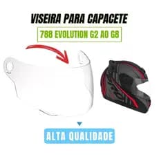 Viseira Cristal Capacete Pro Tork 788 Evolution, Compatível Com os Modelos G2, G3, G4, G5, G6, G7, G8