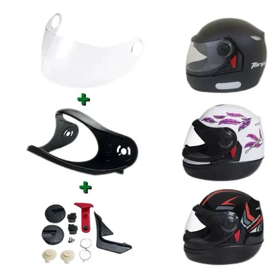 Reparo + Pala + Viseira Compatível com Capacetes San Marino Taurus Speed / Targa / Velox Kit Completo (PRODUTO ORIGINAL)