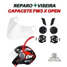 KIT REPARO COMPLETO + VISEIRA P/ CAPACETE FW3 X OPEN / AGV BLADE (PRODUTO ORIGINAL)