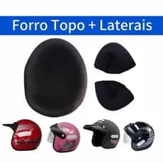 Forro de Capacete aberto Taurus Wind modelo antigo Forração Completa Topo + Laterais (Fácil Montagem)