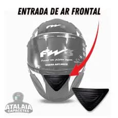 Entrada de Ar Frontal Capacete FW3 modelos GT GTN, GTX, GTR, FOX, CLASSIC, GT2, GT5, STAR… (Produto Original)