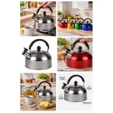 Chaleira Inox 2,0 Litros com Tampa Alça e Apito para Café Chá Bebidas
