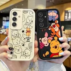 Para Samsung Galaxy A07 A17 A16 A25 A14 A15 M36 S25 FE A35 A55 A56 A54 A05S M55 C55 5G 3D Cartoon Winnie Pooh Capa De Te