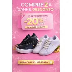 KIT TENIS FEMININO CASUAL CORAÇAO MAIS VENDIDO CONFORTAVEL