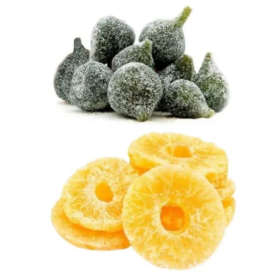 Kit Figo Cristalizado 500g + Abacaxi cristalizado 500g