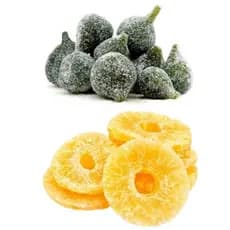 Kit Figo Cristalizado 500g + Abacaxi cristalizado 500g