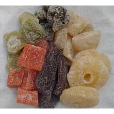 Misto 6 sabores - 300g - Abacaxi, Abóbora, Bananinha, Cidra, Figo e Mamão Verde - delicioso mix de frutas cristalizadas