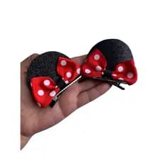 Par Laço Orelhas Da Minnie No Bico De Pato Laço Cabelo