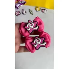 Par Laço Cabelo tematico Dos Rosa Emilly Vick penteado infantil