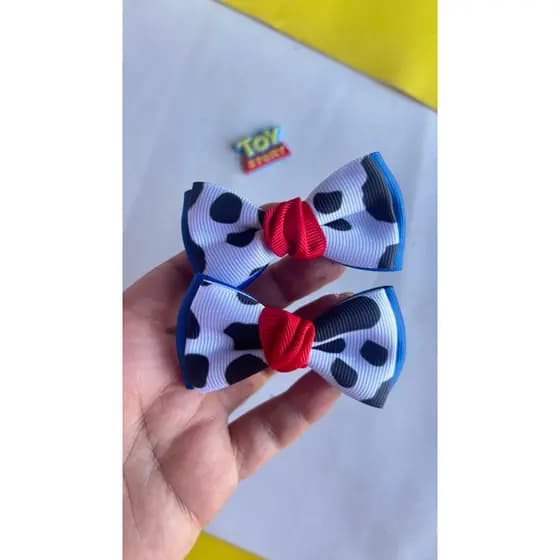 Laços Toy Story Tematico Woody e Jessie penteado cabelo infantil