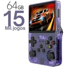 Game Portátil R36S - Tela IPS 3.5 - 64GB - 15 Mil Jogos