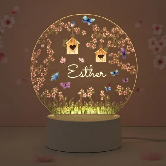 Luminaria Para Quarto Infantil Menina Com Nome Personalizado A Sua Escolha Natureza de Bebê Presente