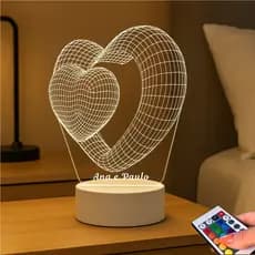Luminária Led Corações Para Presente Criativo Personalizado Romântico Dia Dos Namorados Dia das Mães Feminino Surpresa