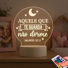 Luminária Aquele Que Te Guarda Não Dorme Decoracao Batizado Para Presente Criativo Evangelico Gospel