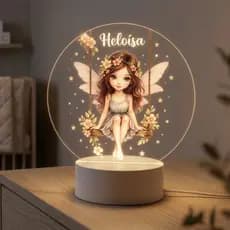 Luminaria Para Quarto Infantil Menina Com Nome Personalizado A Sua Escolha de Bebê Presente Fadinha Encantada