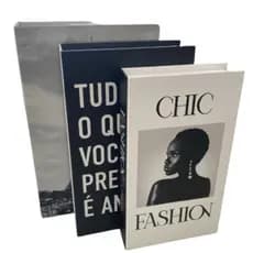 Kit 3 Livro Caixa Decorativo Fake Pequeno