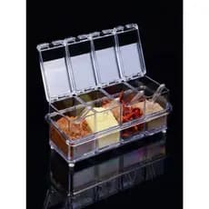 Porta Temperos E Condimentos Acrílico 4 Potes Organizadores