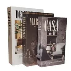 Kit 3 Livro Caixa Decorativo Fake Pequeno